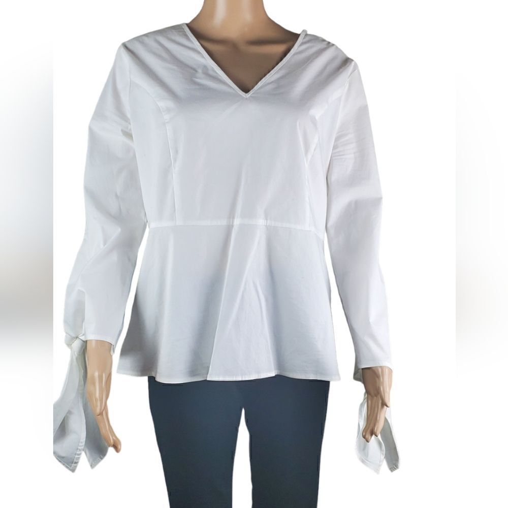 Universal Standard J. Crew White Crisp Popover Blouse